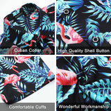 Hawaiian Tropical Shirts with Pocket - Z2-BLACK GREEN 