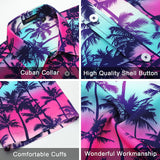 Hawaiian Tropical Shirts with Pocket - Z2-HOT PINK 