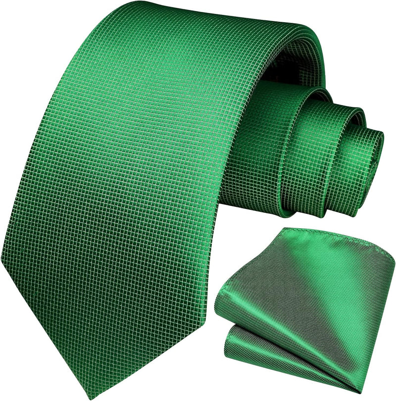 Solid Houndstooth Tie Handkerchief Set - SAGE GREEN