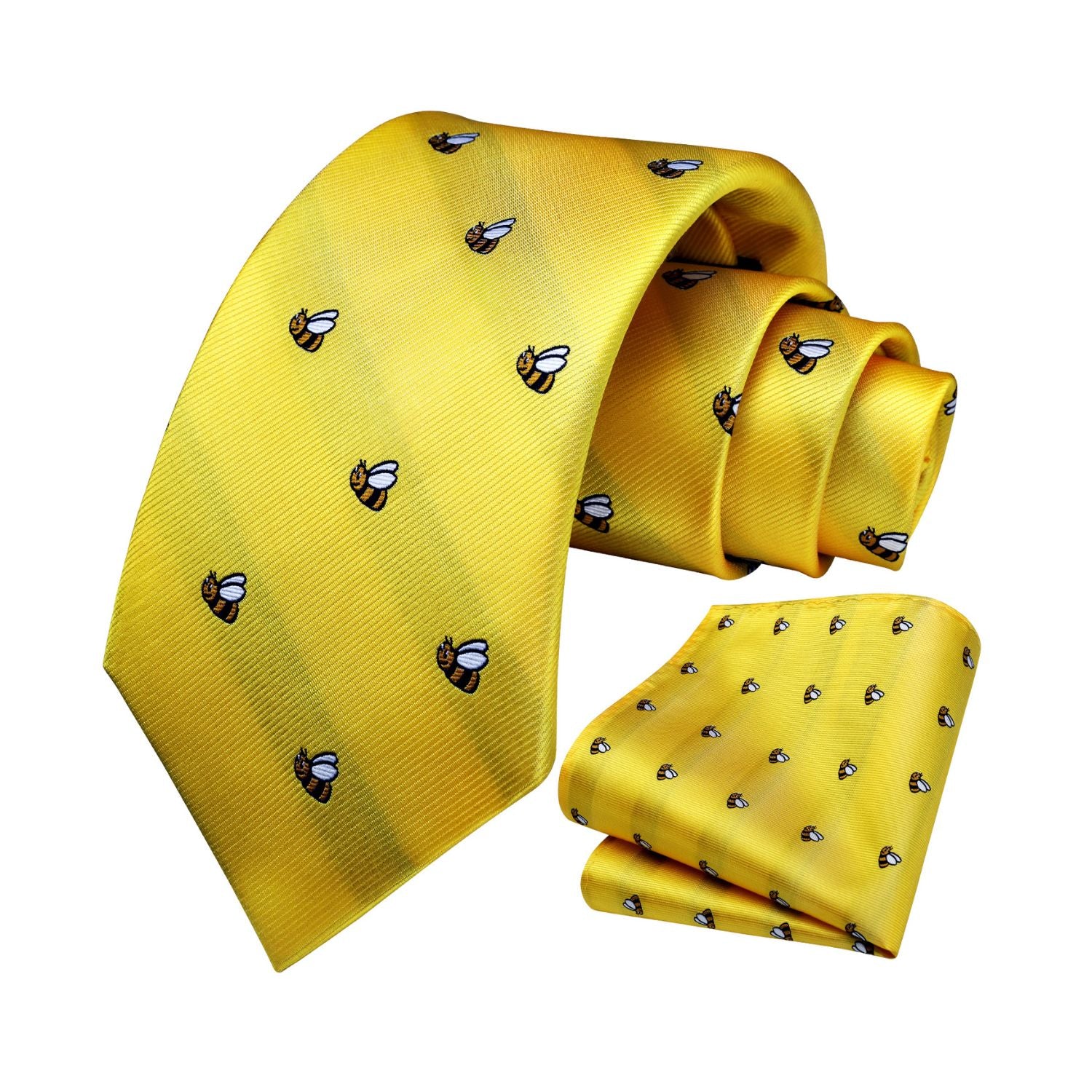 Bee Tie Handkerchief Set - YELLOW