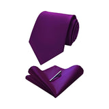 Solid Tie Handkerchief Clip - PURPLE 