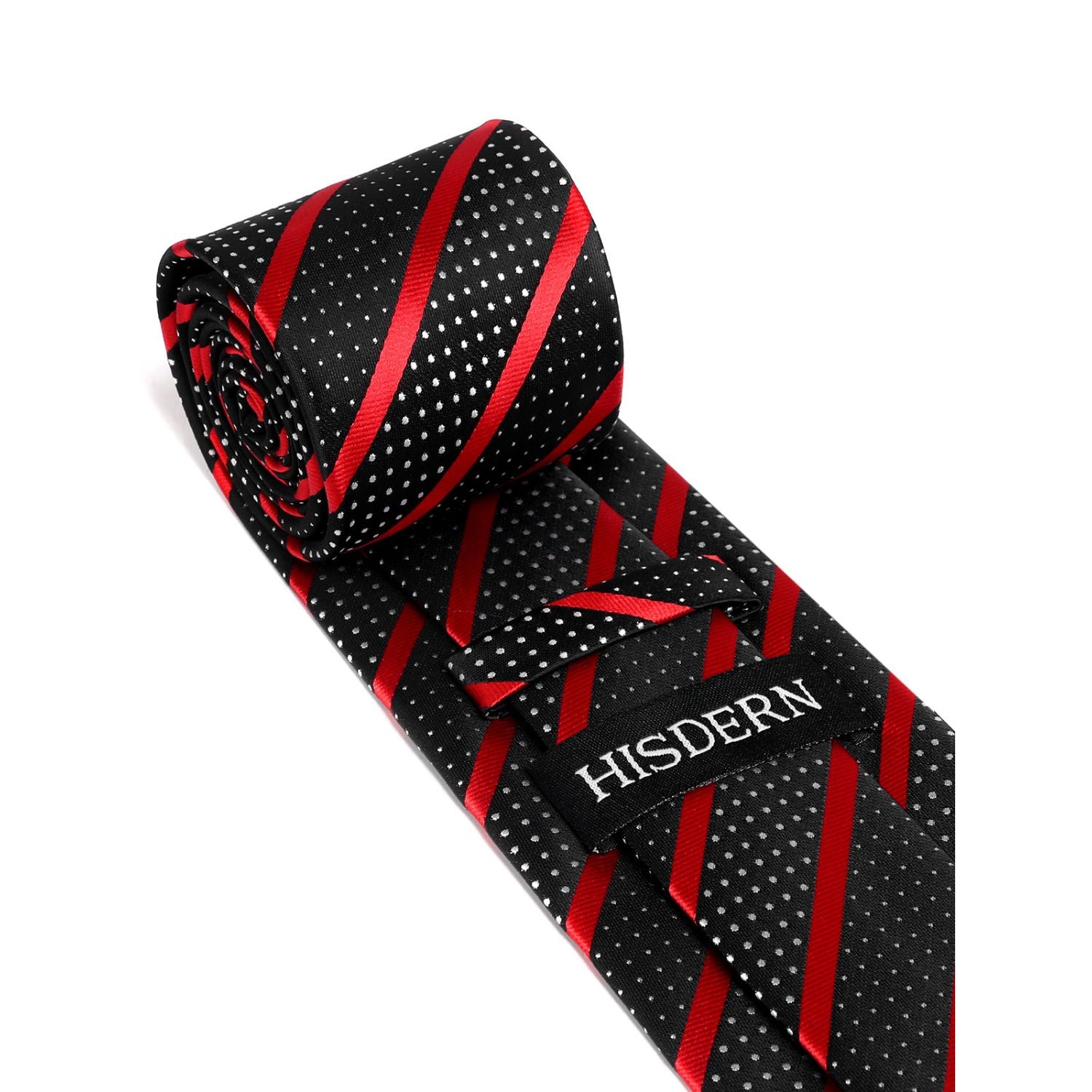 Stripe Tie Handkerchief Set - C-RED 1
