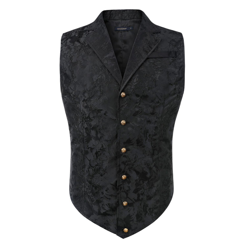 Gothic Lapel Vest for Men - BLACK-7 