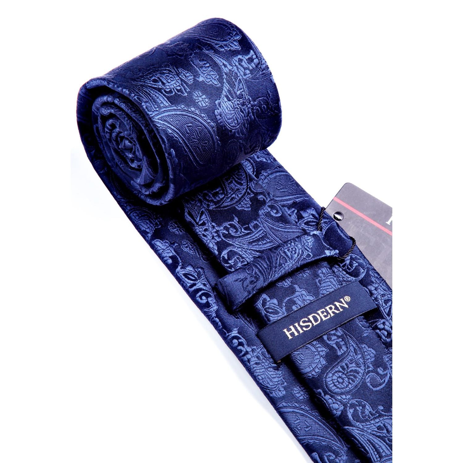 Paisley Tie Handkerchief Set - D9-NAVY BLUE