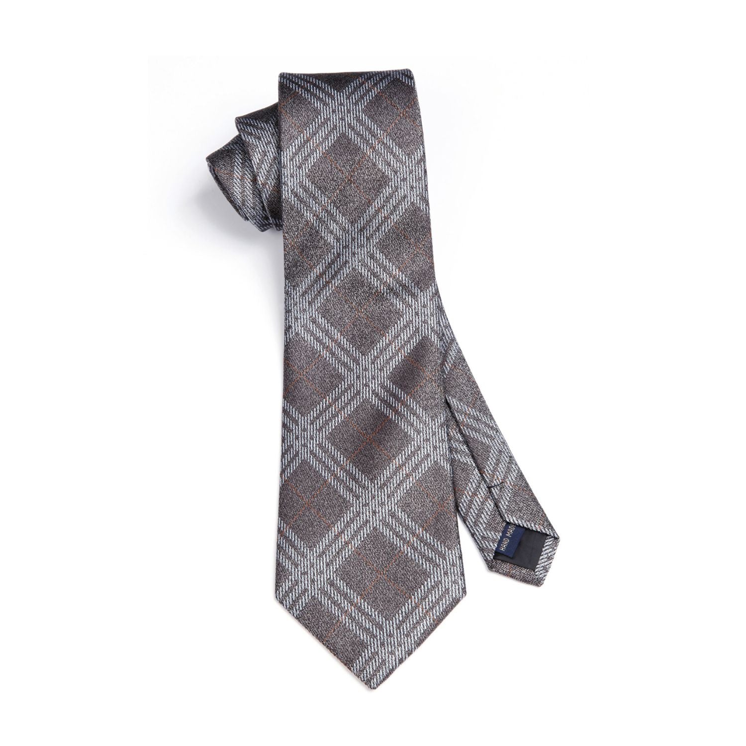 Stripe Tie Handkerchief Set - BROWN
