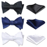 3PCS Mixed Design Bow tie & Pocket Square Sets - B3-11