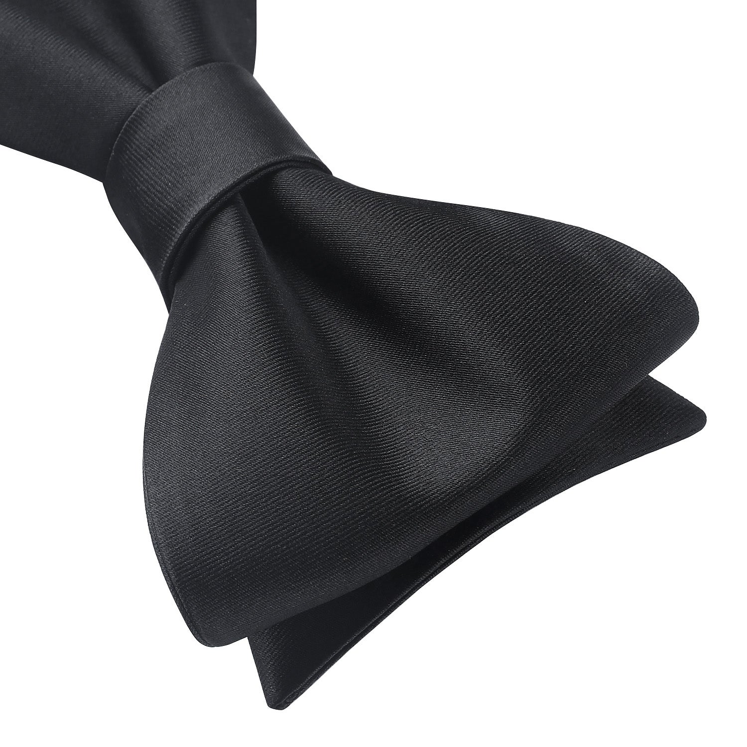 Solid Bow Tie & Pocket Square - C3-BLACK