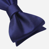 Solid Bow Tie & Pocket Square - D3-NAVY BLUE 