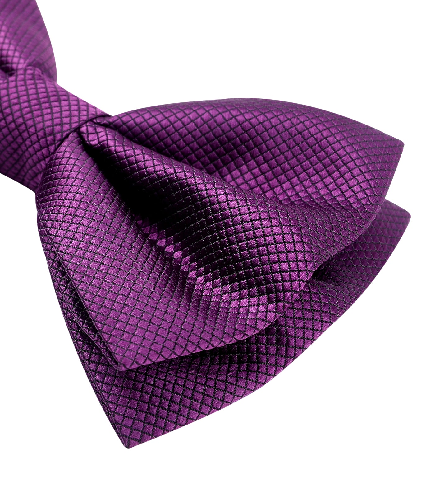 Solid Pre-Tied Bow Tie & Pocket Square - P-PURPLE 2