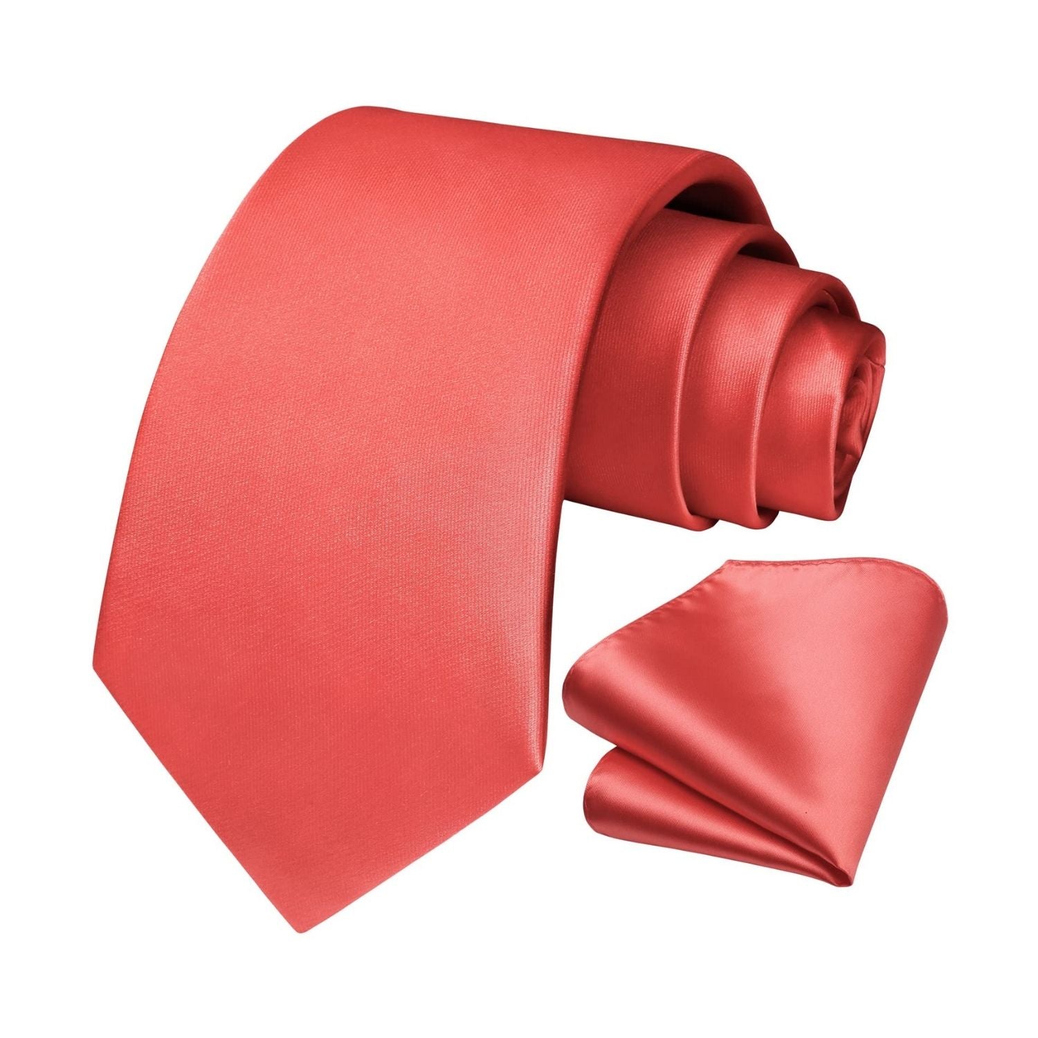 Solid Tie Handkerchief Set - A1-HOT PINK