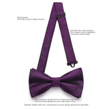 Plaid Pre-Tied Bow Tie & Pocket Square - PURPLE