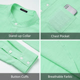 Casual Henley Shirt with Pocket - GREEN 