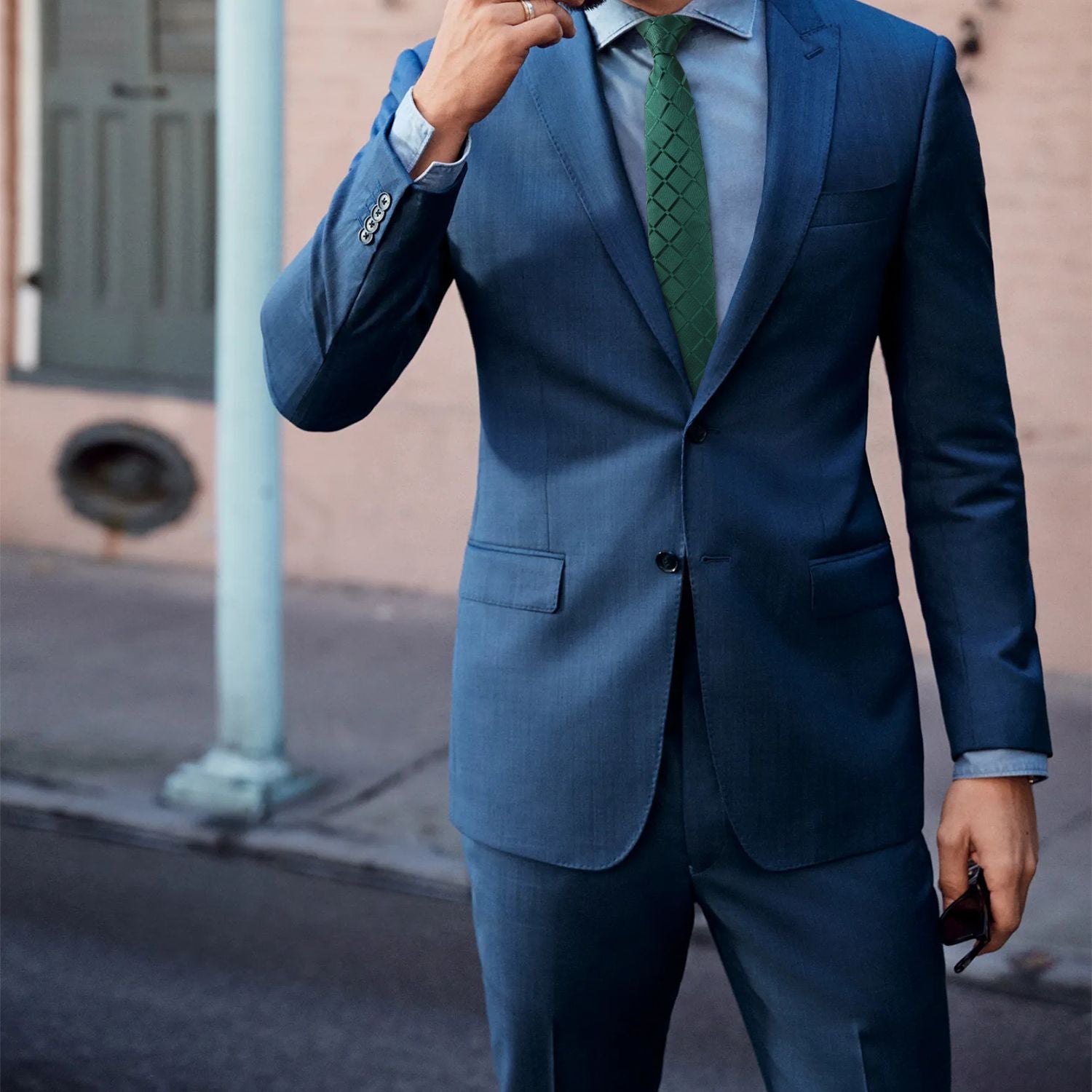 Plaid 2.17'' Skinny Formal Tie - A- GREEN