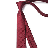 Plaid 2.17'' Skinny Formal Tie - A- RED