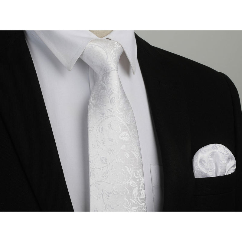 Paisley Tie Handkerchief Set - 24 SILVER