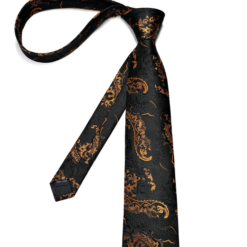 Floral Tie Handkerchief Set - GOLD