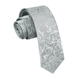 Floral 2.17'' Skinny Formal Tie - B-SILVER