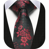 Floral 2.17'' Skinny Formal Tie - C- RED