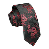 Floral 2.17'' Skinny Formal Tie - C- RED