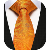 Paisley 2.17'' Skinny Formal Tie - B- ORANGE