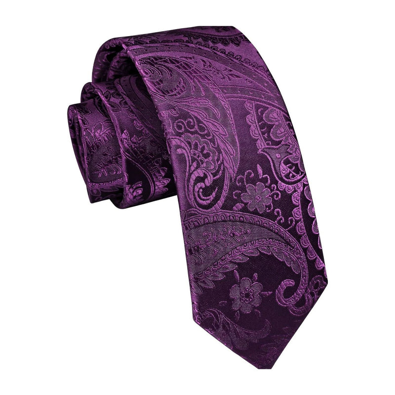 Paisley 2.17'' Skinny Formal Tie - B- PURPLE