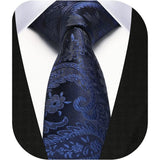 Paisley 2.17'' Skinny Formal Tie - B- NAVY BLUE