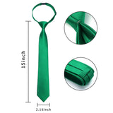 Boy's Solid Pre-Tie Necktie - G-GREEN