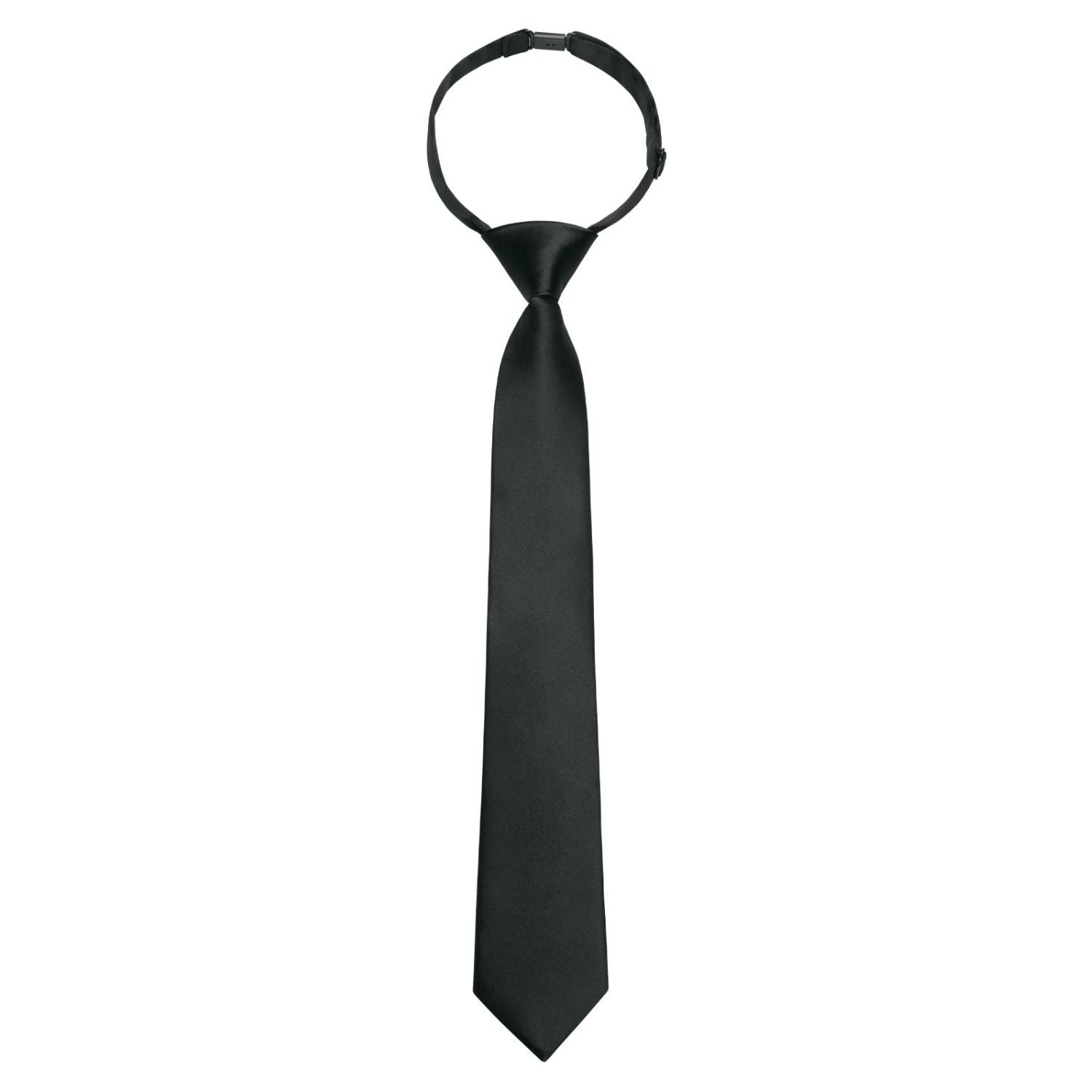 Hisdern Boys' Classic Adjustable Black Pre-Tied Necktie