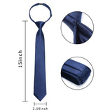 Boy's Solid Pre-Tie Necktie - B-BLUE