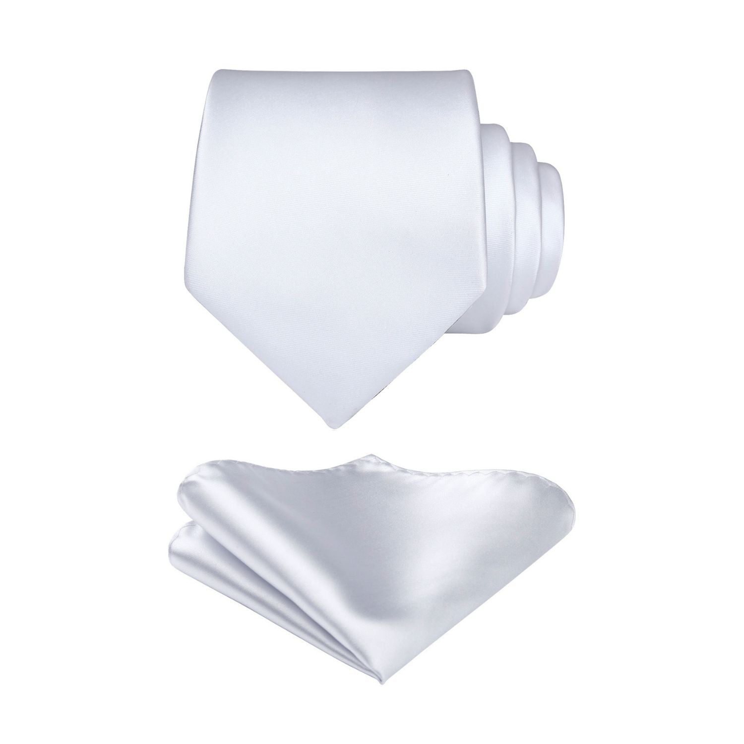 Solid Tie Handkerchief Set - WHITE