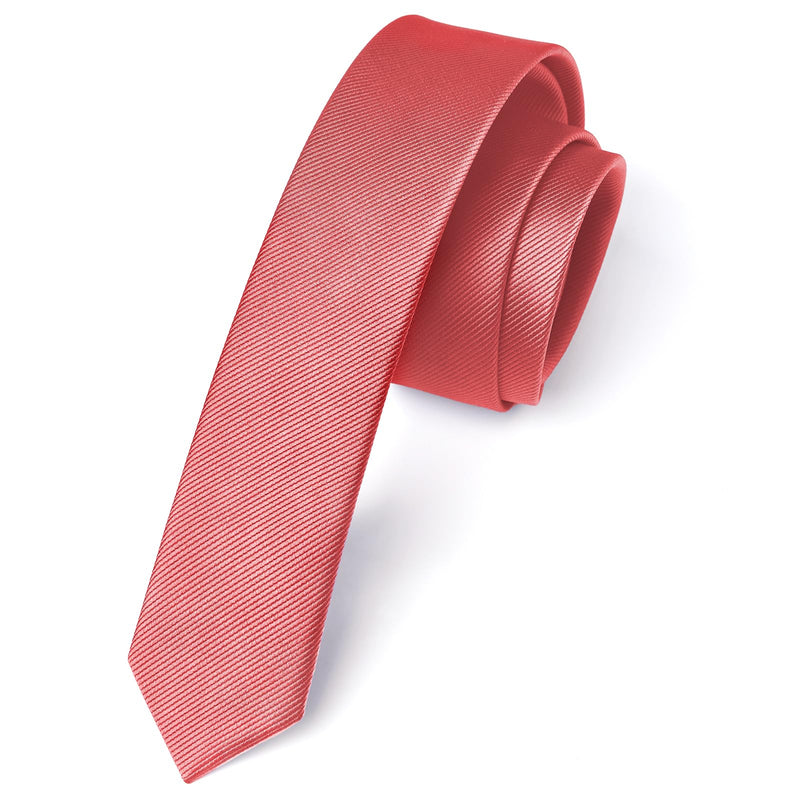 Solid 1.58'' Skinny Formal Tie - CORAL PINK