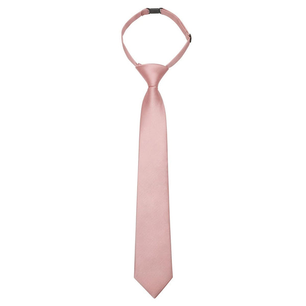 Boy's Solid Pre-Tie Necktie - D-PINK