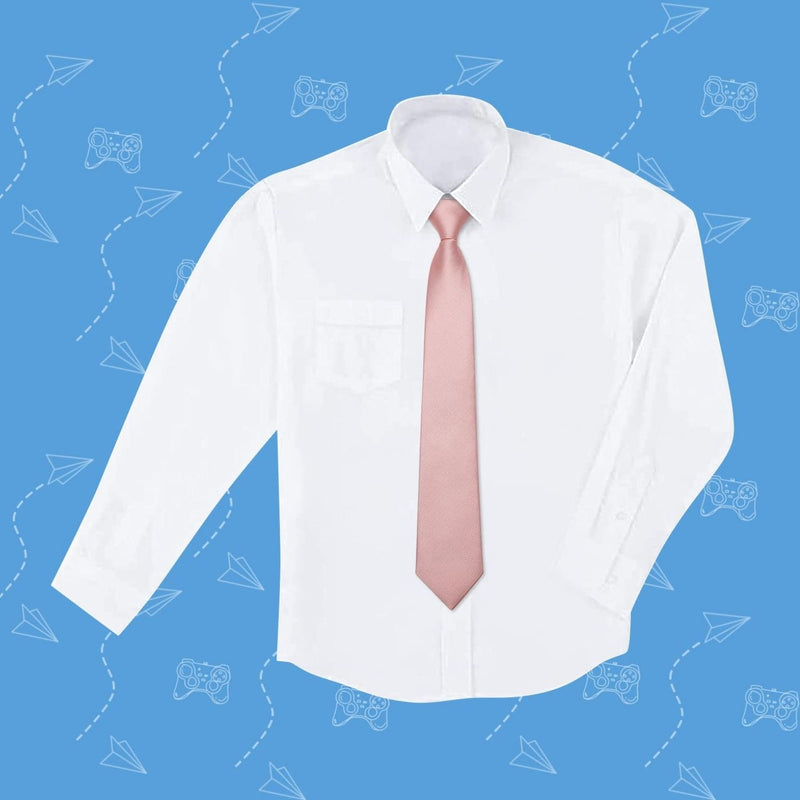 Boy's Solid Pre-Tie Necktie - D-PINK