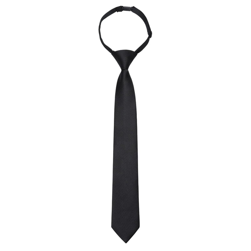 Boy's Solid Pre-Tie Necktie - A-BLACK-1