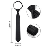 Boy's Solid Pre-Tie Necktie - A-BLACK-1