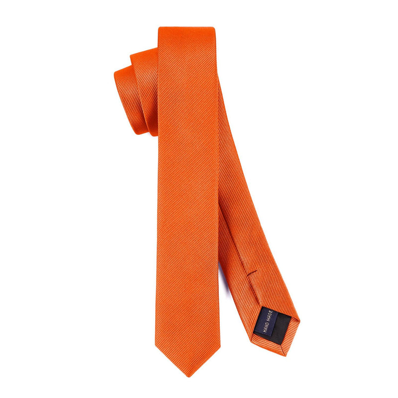 Solid 1.58'' Skinny Formal Tie - ORANGE