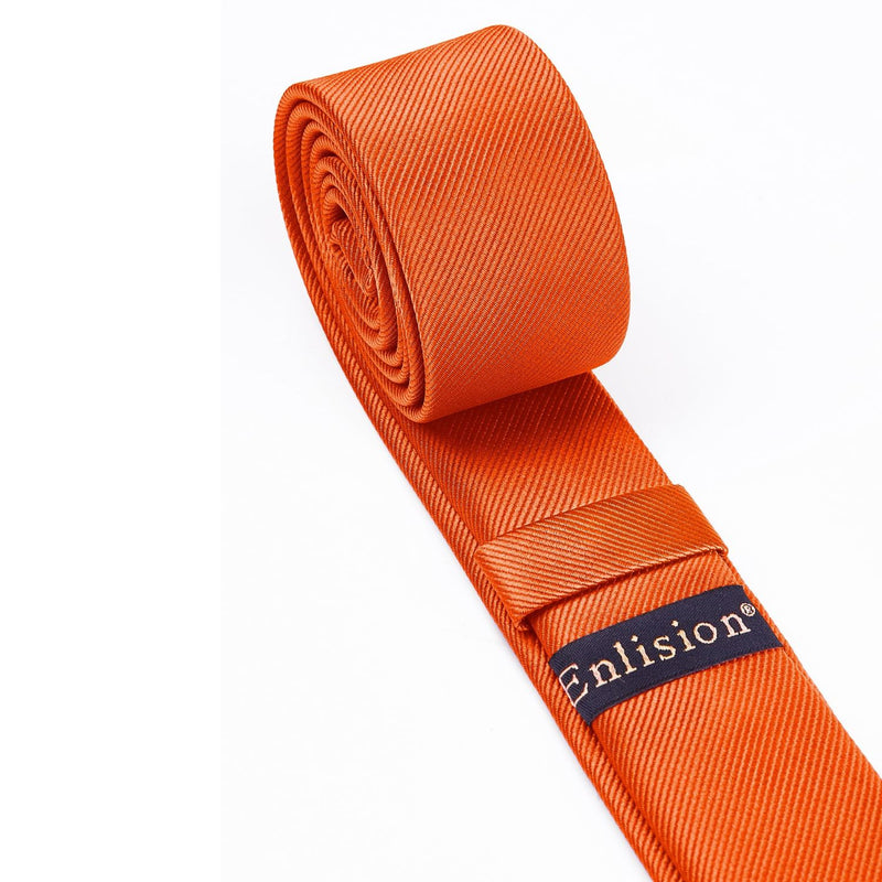 Solid 1.58'' Skinny Formal Tie - ORANGE