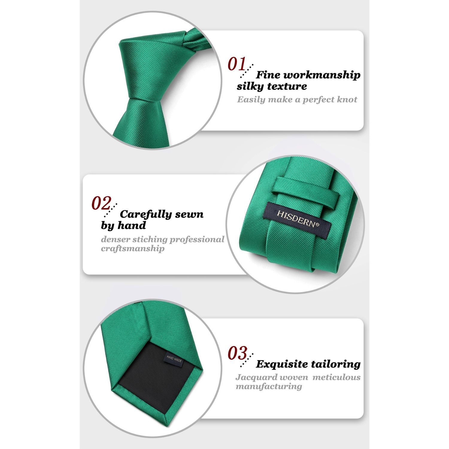 Solid Tie Handkerchief Set - R-MINT