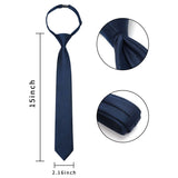 Boy's Solid Pre-Tie Necktie - B-NAVY BLUE