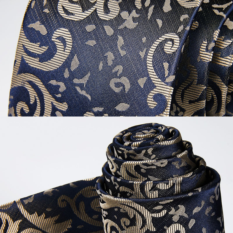 Paisley Tie Handkerchief Set - 39 NAVY