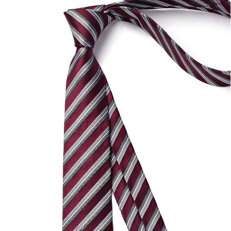 Stripe 2.17' Skinny Formal Tie - D- RED/WHITE