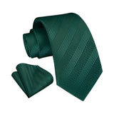 Stripe Tie Handkerchief Set - GREEN-1