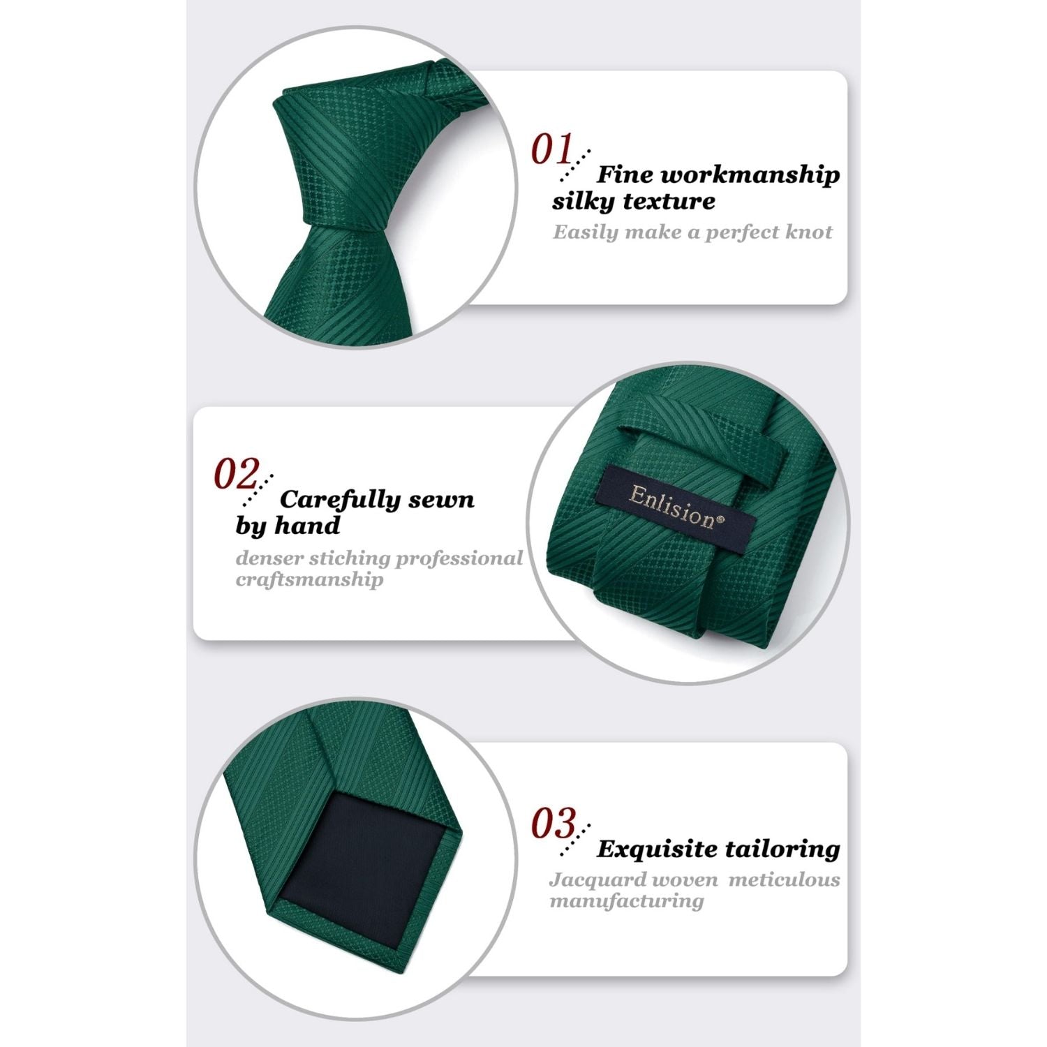 Stripe Tie Handkerchief Set - GREEN-1