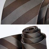 Stripe Tie Handkerchief Set - 29 BROWN/GREY