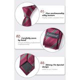 Stripe 2.17' Skinny Formal Tie - D-BURGUNDY