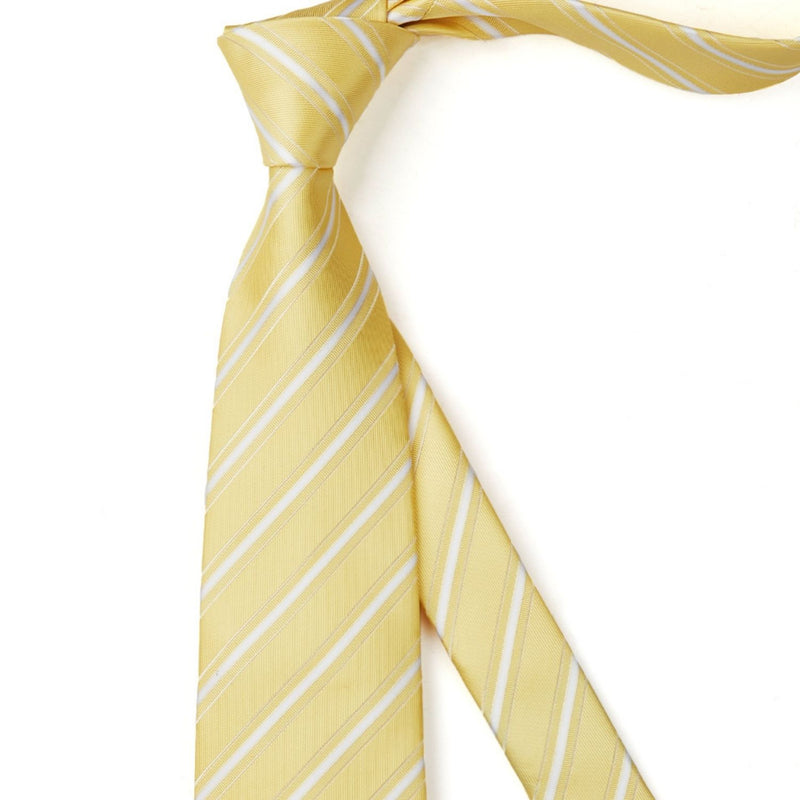 Stripe Tie Handkerchief Cufflinks - YELLOW