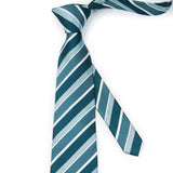 Stripe Tie Handkerchief Cufflinks - TURQUOISE