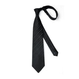 Stripe Tie Handkerchief Cufflinks - BLACK