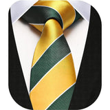 Stripe 2.17' Skinny Formal Tie - D- YELLOW/GREEN