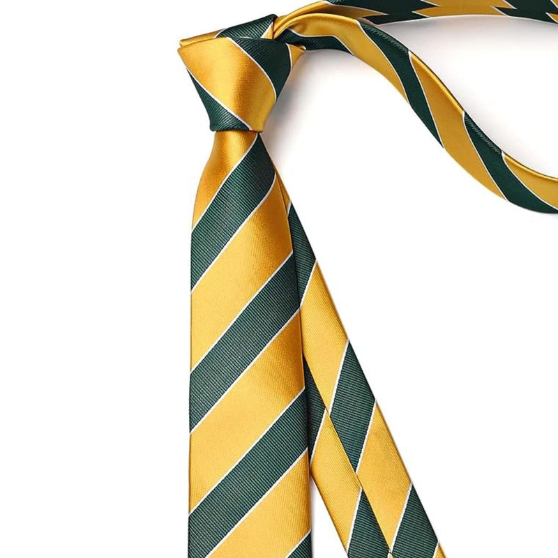 Stripe 2.17' Skinny Formal Tie - D- YELLOW/GREEN